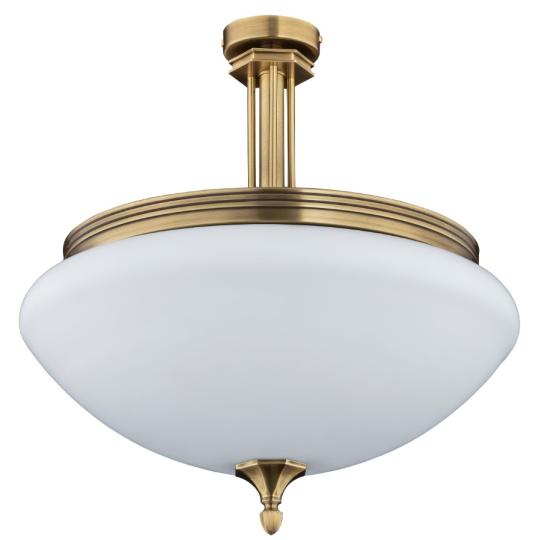 nizka svetla vyska stropne svietidlo elegantne anticke mosadz biele sklenene tienidlo obyvacka obcianska vila schodisko kuchyna salon jedalen osvetlenie.jpg